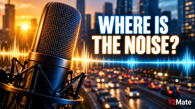 Microphone with city traffic behind it illustrating source noise