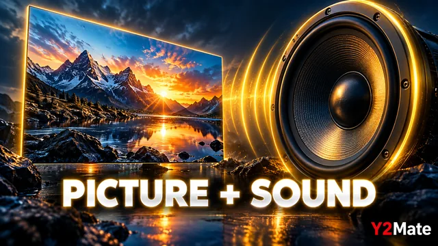 Video frame beside a speaker illustrating picture and sound checks