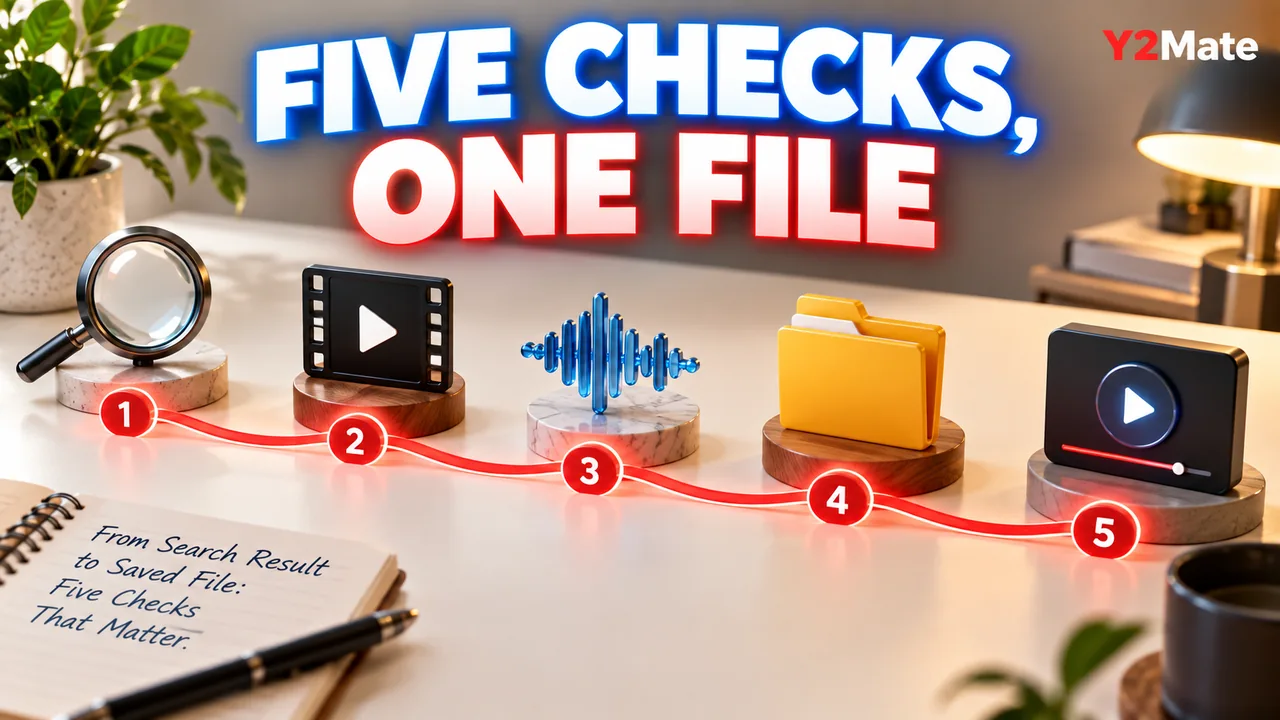 Five connected media objects representing source to file checkpoints